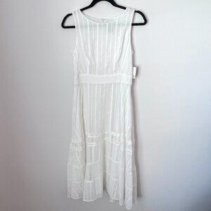 NWT Taylor Women's Sleeveless Slim Waist Embroidered Midi Dress Size 4